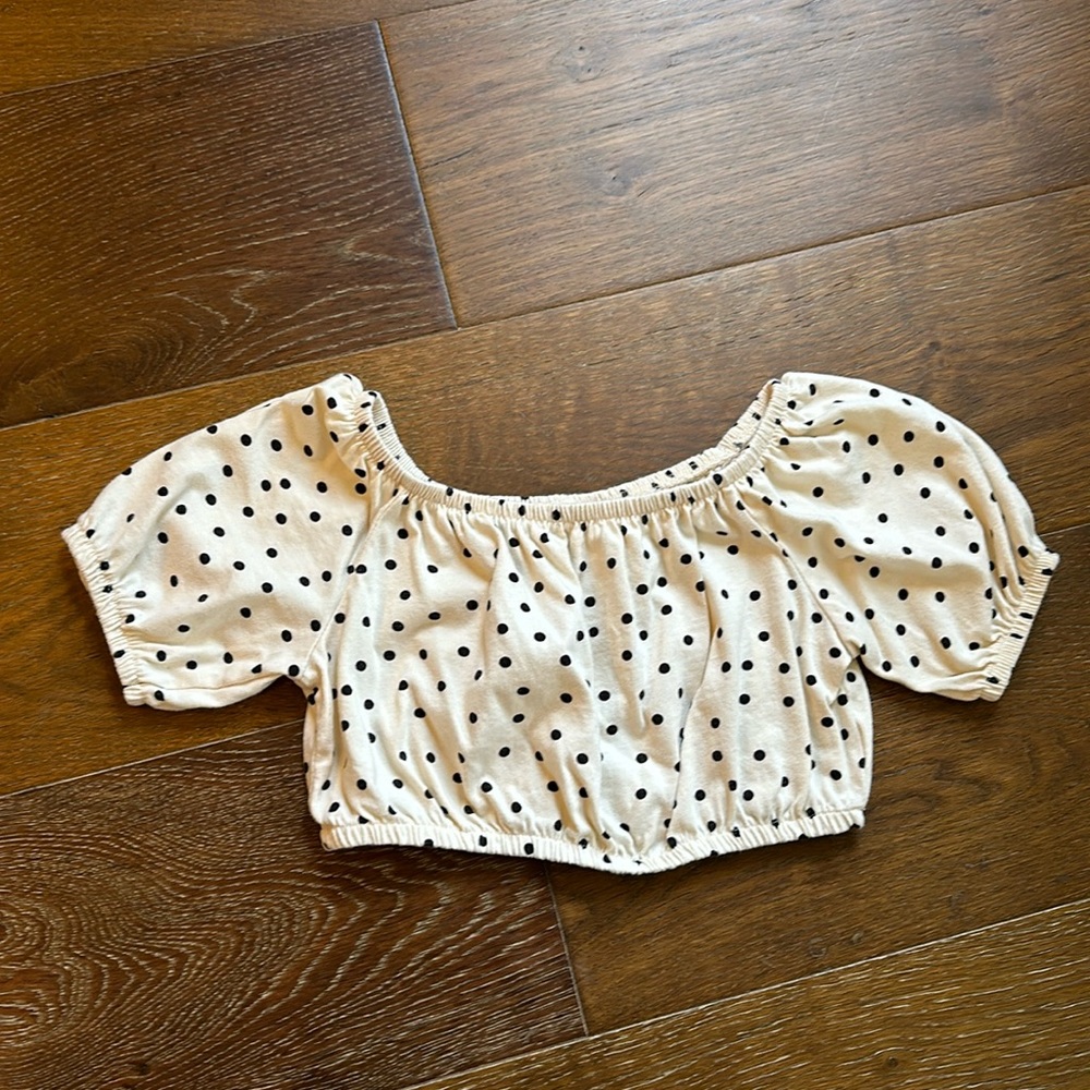 Girls zara polka dot crop top size 8